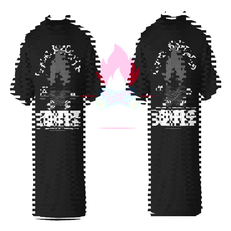 Life Is Better By The Bonfire キャンプファイヤー キャンプ アウトドア ハイカー Tシャツ