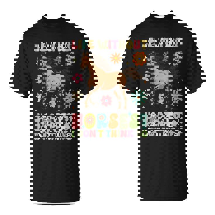 Life Without Horses グルーヴィーな乗馬 乗馬 Tシャツ