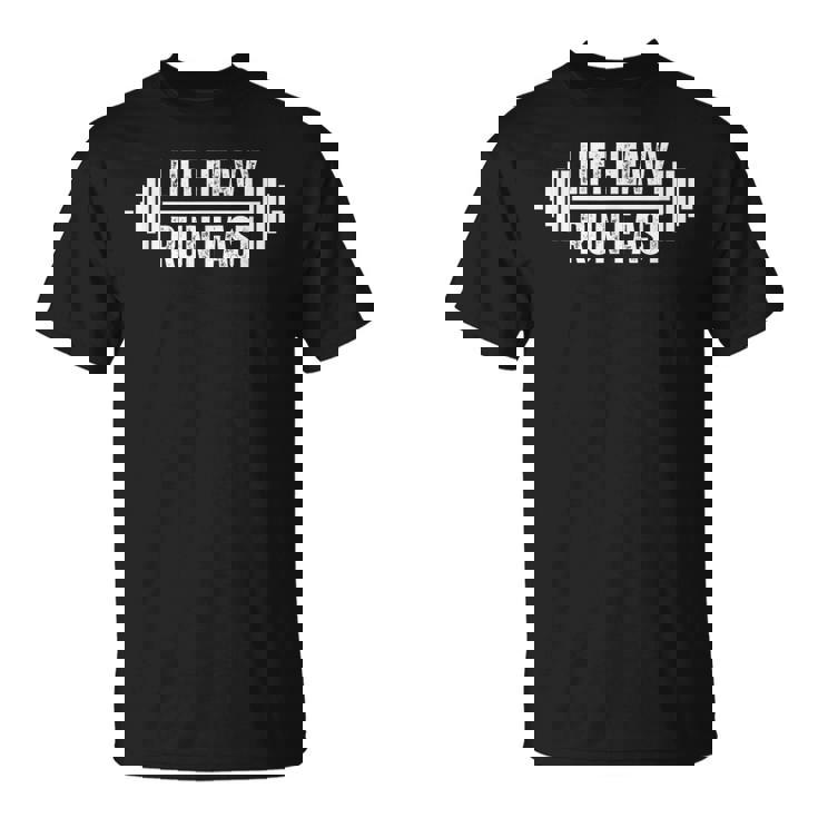 Lift Heavy Run Fast ウェイトリフターランナー ヴィンテージジムワークアウト Tシャツ