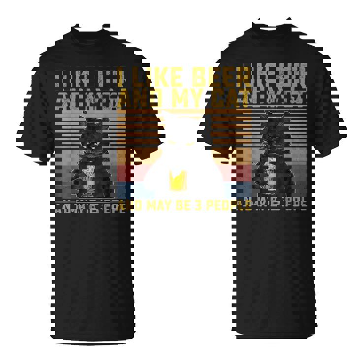 I Like Beer My Cat And Maybe 3人 猫好き ギフト Tシャツ