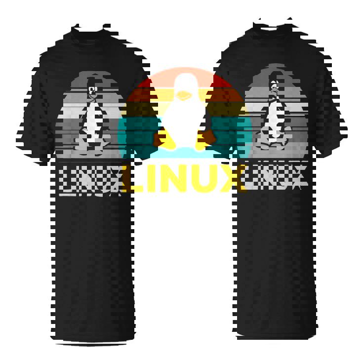 Linux レトロ ヴィンテージ ペンギン オタク ペンギン オペレーティング システム オタク Tシャツ