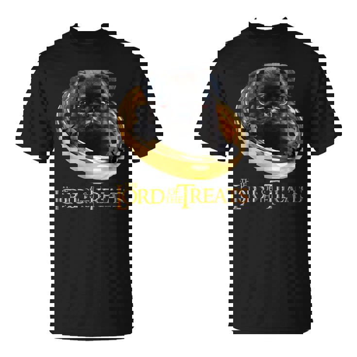 Lord Of The Treats 御馳走の主-クリスマスのための面白い黒いパグ犬 Tシャツ