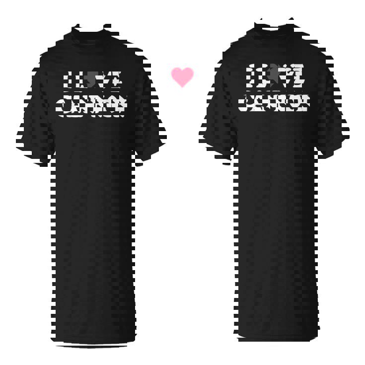 I Love Cannon マッチング ガールフレンド&ボーイフレンド キャノン名 Tシャツ