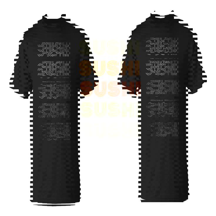 Love Heartushi Grunge ヴィンテージスタイル 黒寿司 Tシャツ