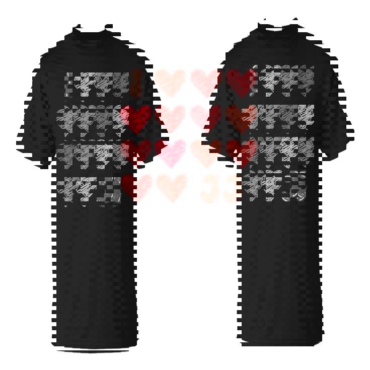 I Love Jj シャツ ハート グルービー パーソナライズ Jj Tシャツ