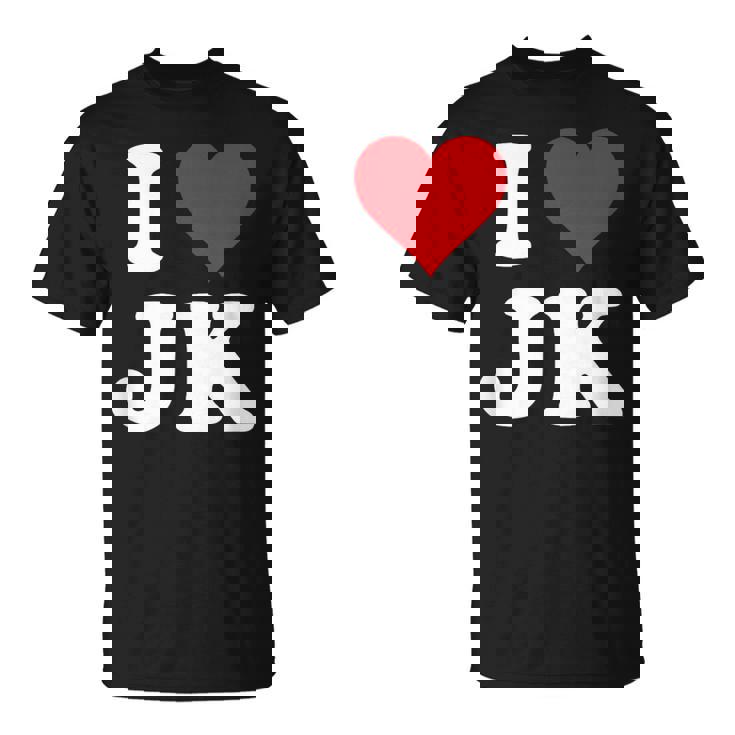 I Love Jk Initials I Heart JK First Last Name J K Tシャツ