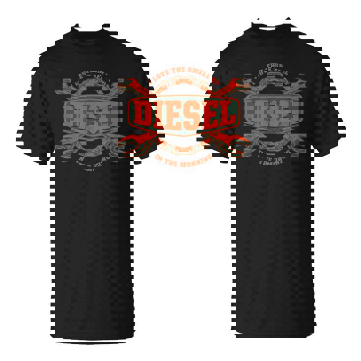 I Love Themell Of Diesel 車 メカニックオートサービスマン Tシャツ