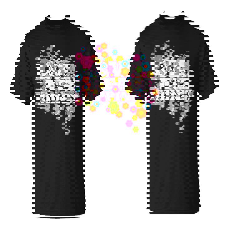 Love Peace Happiness 60年代70年代ヒッピーフラワーパワー Tシャツ