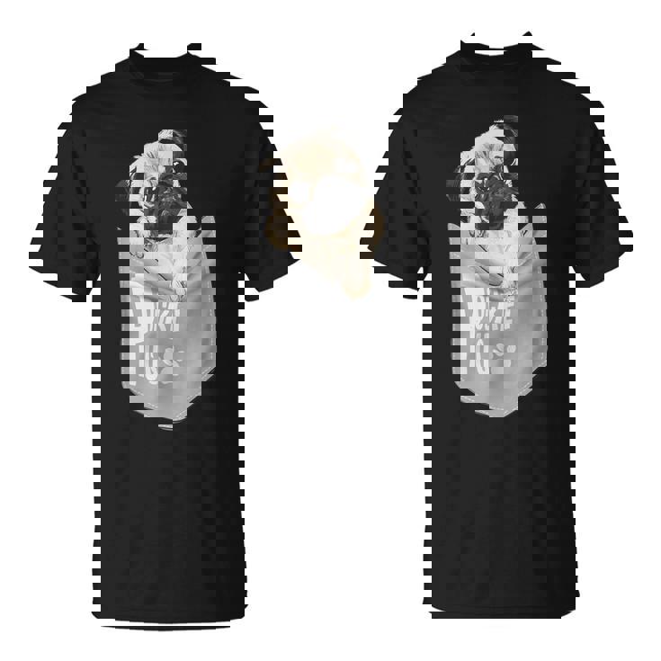 Love Pugs かっこいいポケットパグ ペット 犬 グラフィックデザイン Tシャツ