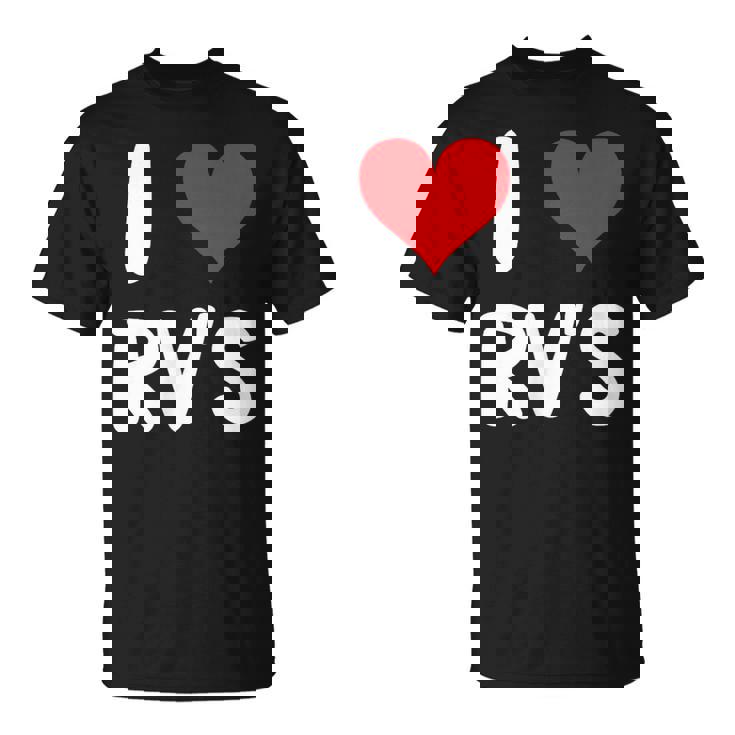 I Love Rv のレクリエーションビークル キャンプ キャンピングカー 旅行 旅行 Tシャツ