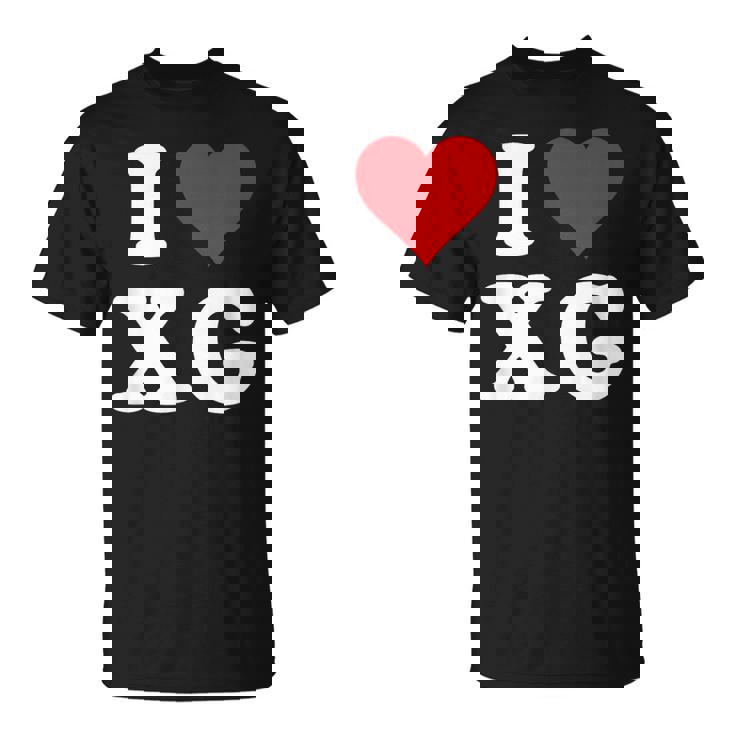 I Love Xg Initials I Heart XG First Last Name X G Tシャツ