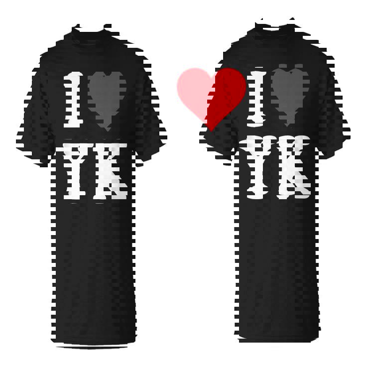 I Love Yk Initials I Heart YK First Last Name Y K Tシャツ