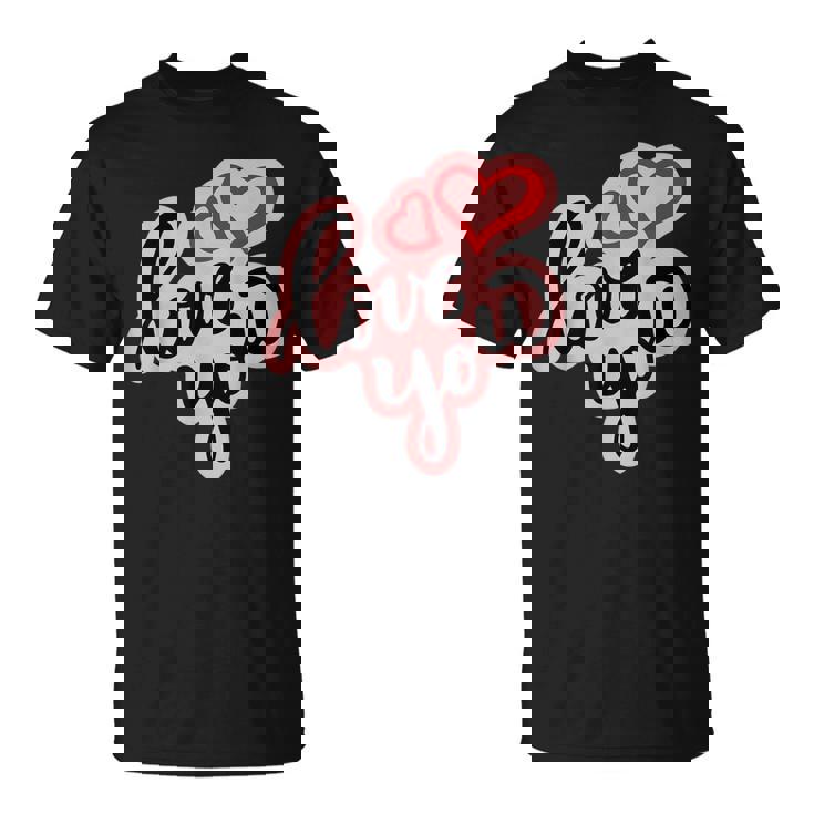Love You Heart バレンタインデー 好きな人 パートナー 愛 Tシャツ