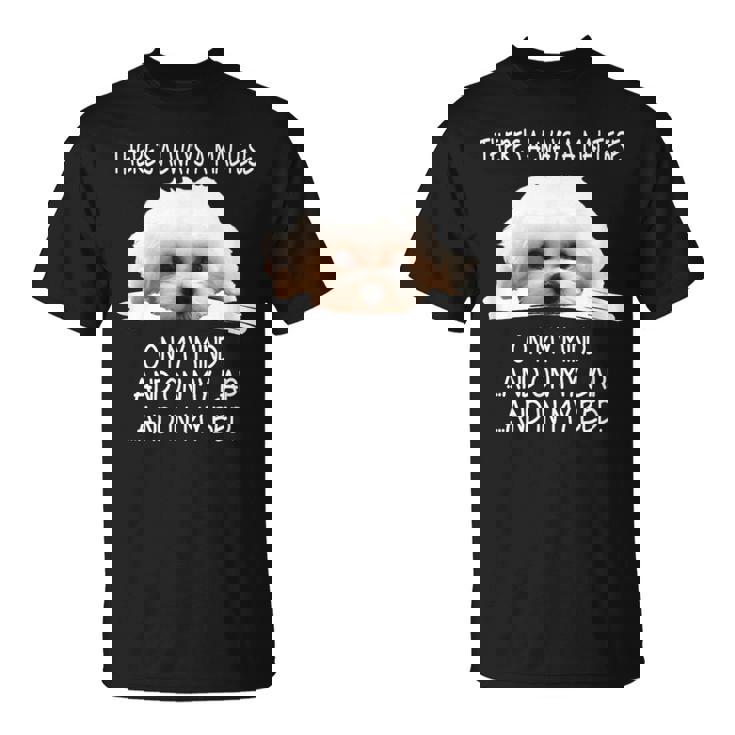 Maltese Dog Is On My Mind 面白い子犬オーナーデザイン Tシャツ