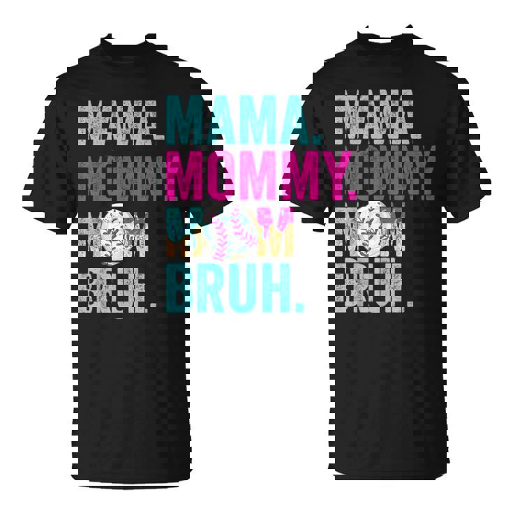 Mama Mommy Mom Bruh Baseball Mom Drip Ice Cream T-Shirt