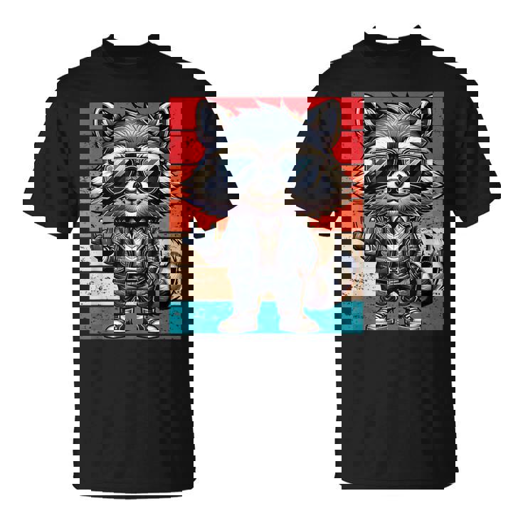 Mapache Retro Rock Música Hombres Niños Es Divertido Mapacheintage Camiseta unisex