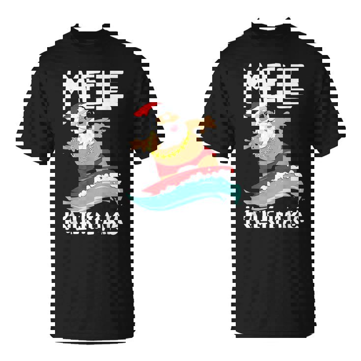 Mele Kalikimaka ハワイアン クリスマス ハワイ サーフィン サンタ Tシャツ