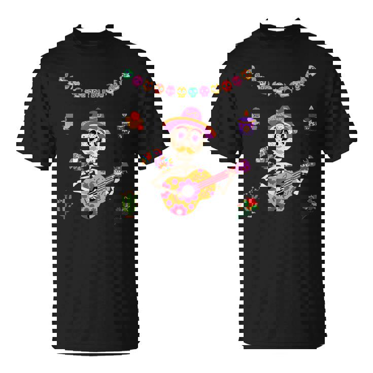 Day Of The Deadcolorful Skull Dia De Muertos Tshirt Design | Premium AI