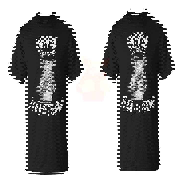 Mmaファイトチーム 面白い総合格闘技の豚 Tシャツ