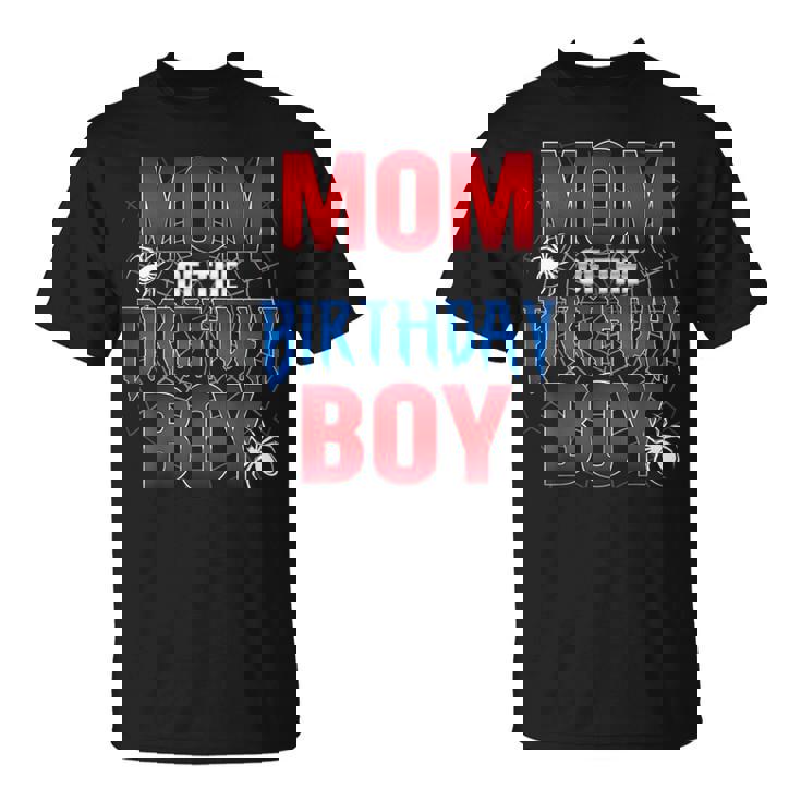 Mom Of The Birthday Boy Spider Web Birthday Party Matching T-Shirt