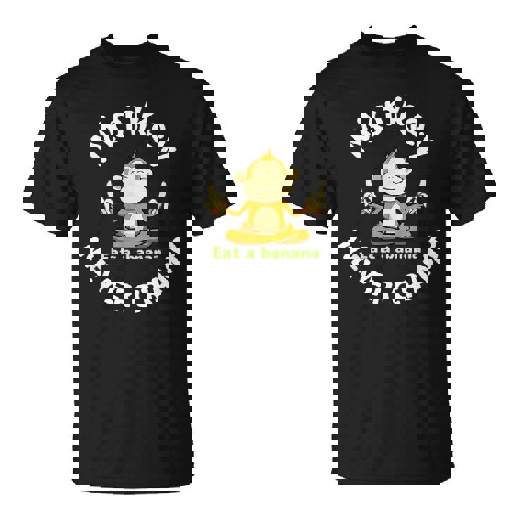 Monkey Never Cramp Eat A Banana Tシャツ