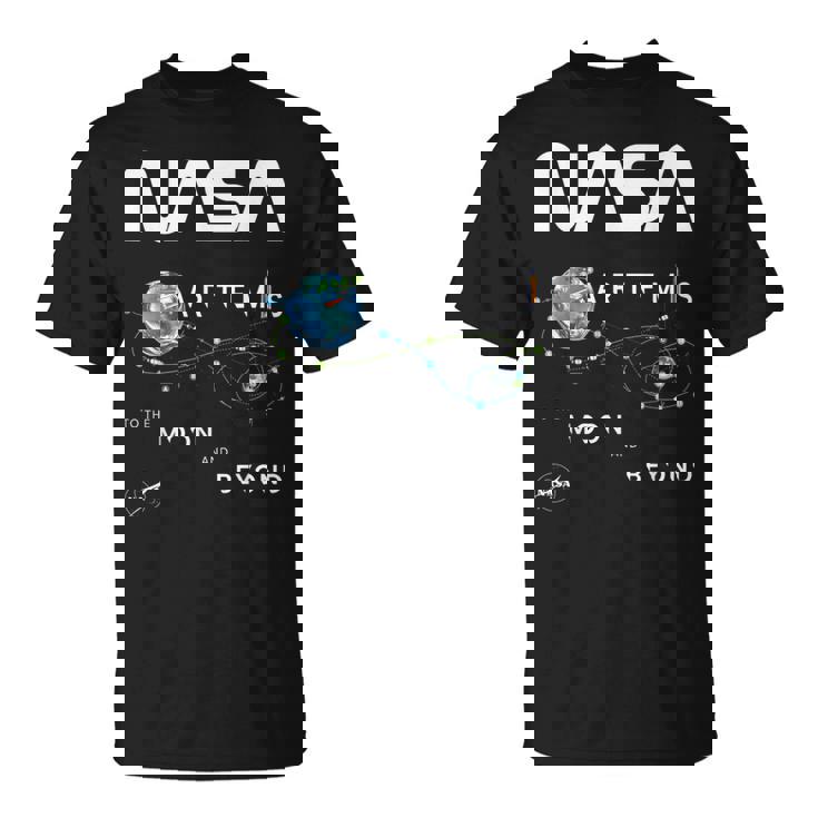 Nasa アルテミスミッション探査記章ワームロゴ Tシャツ