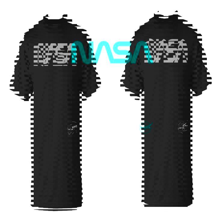 Nasaワームと記章のロゴ Tシャツ