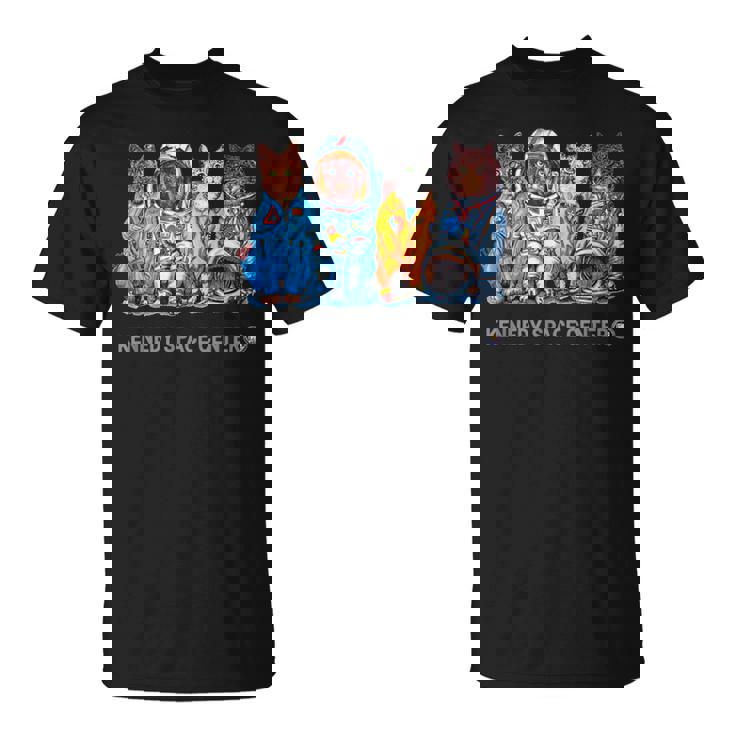 Nasa宇宙飛行士宇宙-猫の飛行服は両側で涼しい Tシャツ