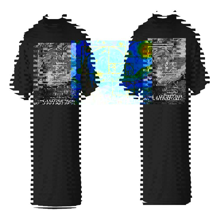 Nerdy 星月夜 フィボナッチ ゴールデン スパイラル 数学の先生 Tシャツ