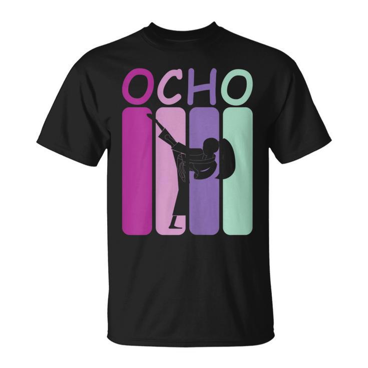 Niños 8 Cumpleaños Regalo De Karate Retro Chicas Camiseta unisex