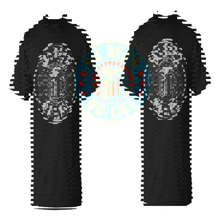 No Beer No Life ヴィンテージ飲酒 ビール愛好家向け ビールファン向け Tシャツ