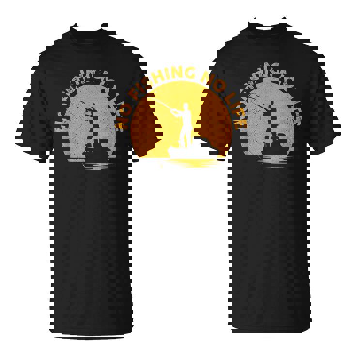 No Fishing No Life 釣り フィッシング ロゴ プリント Tシャツ