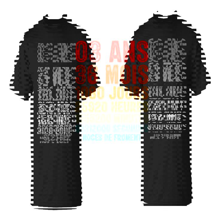 Noces De Froment Cadeau D'anniversaire 3 Ans De Mariage T-Shirt