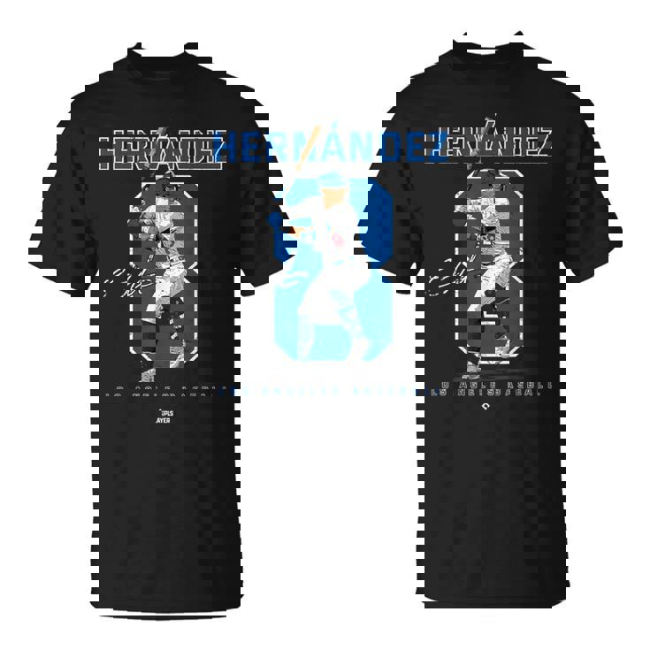 Number And Portrait Kike Hernandez Los Angeles Mlbpa Tシャツ