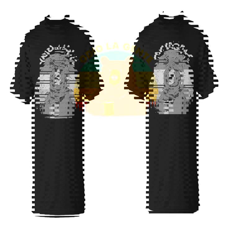 Odio A La Gente Oso Café Regalo Divertido Que Odio A La Gente Camiseta unisex