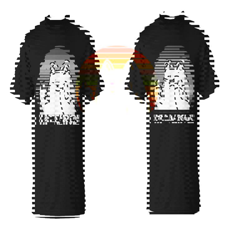 Odio A Todos Los Gatos Camiseta unisex