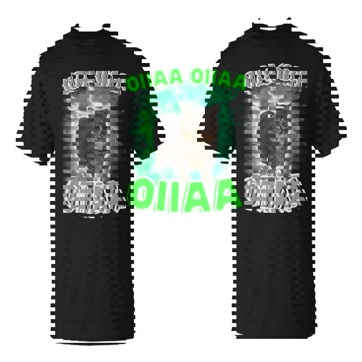 Oiiaa Oiiaa 猫 脳腐 ウイルス スピニング 猫 ミーム Tシャツ