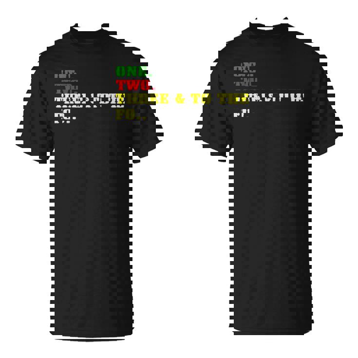 One Two Three And To The Fo オールドスクール ラッパー ヒップホップ Tシャツ