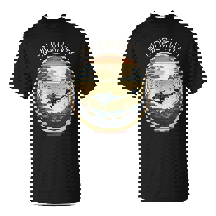 Orca End Captive Free The Orcas 海洋保護活動家 Tシャツ