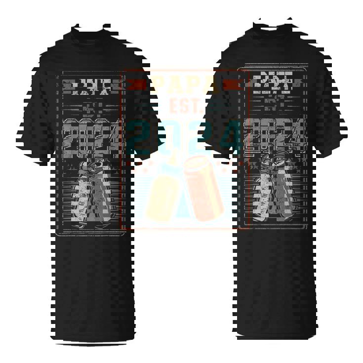 Papa Est 2024 初めてのパパ 父の日 新しい父親の父性 Tシャツ