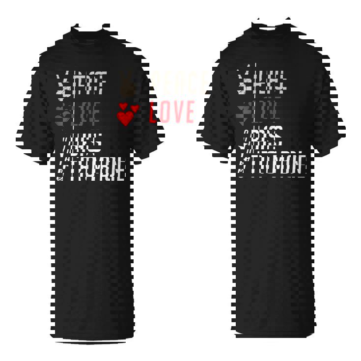 Peace Love Bass トロンボーン楽器 バス トロンボーン奏者 Tシャツ