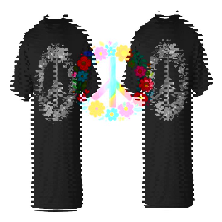 Peace Love Flower Power レトロ ヒッピー コスチューム タイダイ 60年代 70年代 Tシャツ