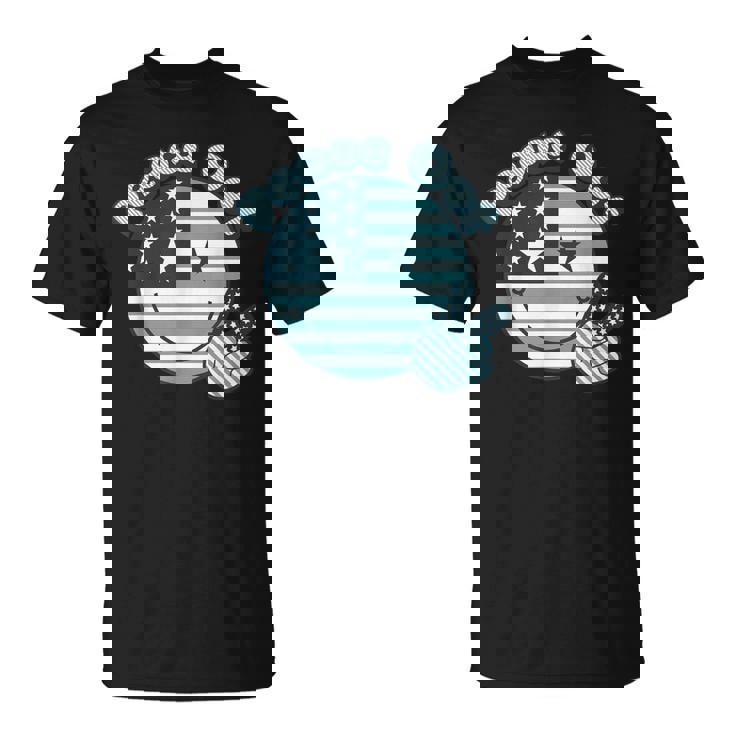 Peace Out 星条旗 ピースサイン 男女 色あせ Tシャツ