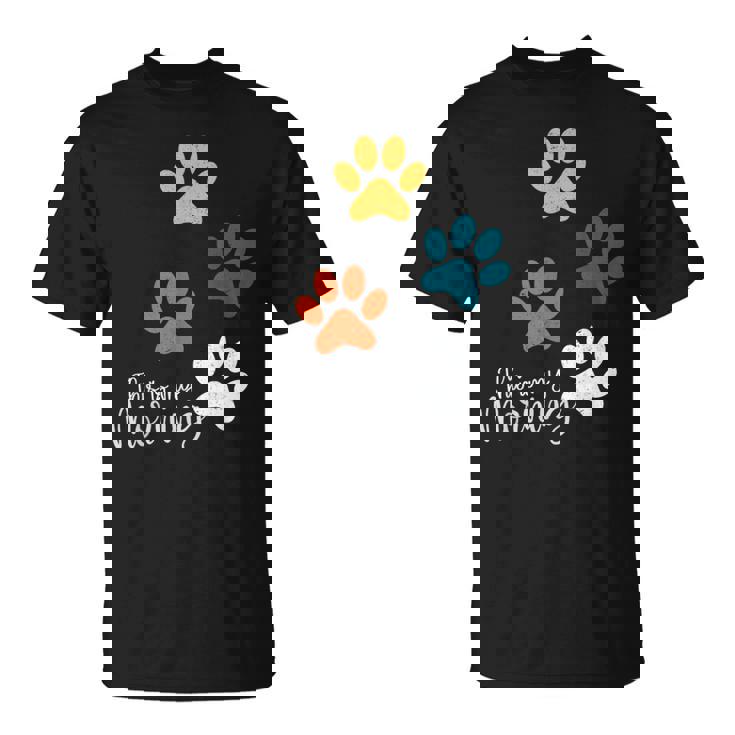 Pet Lover 肉球 犬 子犬 猫 プリント 肉球 ペット好き Tシャツ