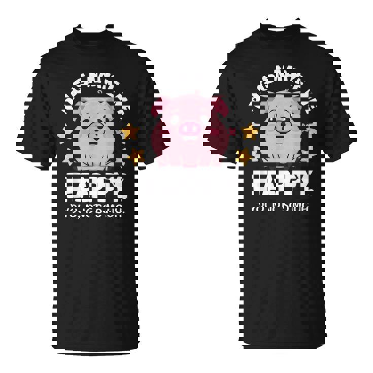 Pigs Make You Happymile かわいい 子豚 恋人 おもしろ豚 Tシャツ