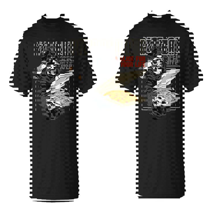 Pizza Of Death Pie Till I Die Grim Reaper Pizza Love Tシャツ