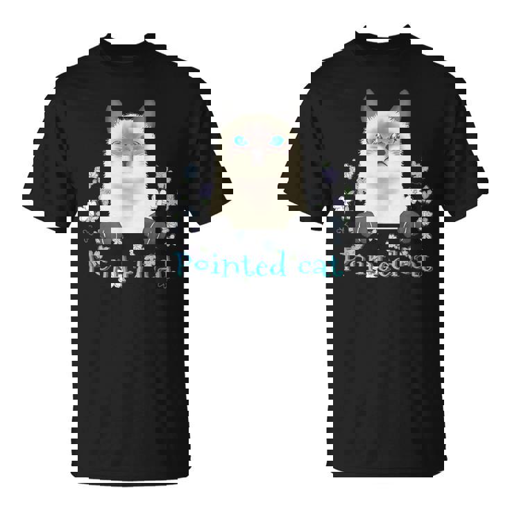 Pointed Cat 猫 ネコ シャム猫 ヒマラヤン トンキニーズ 花 レトロ ガーリー メンズ レディース キッズ Tシャツ