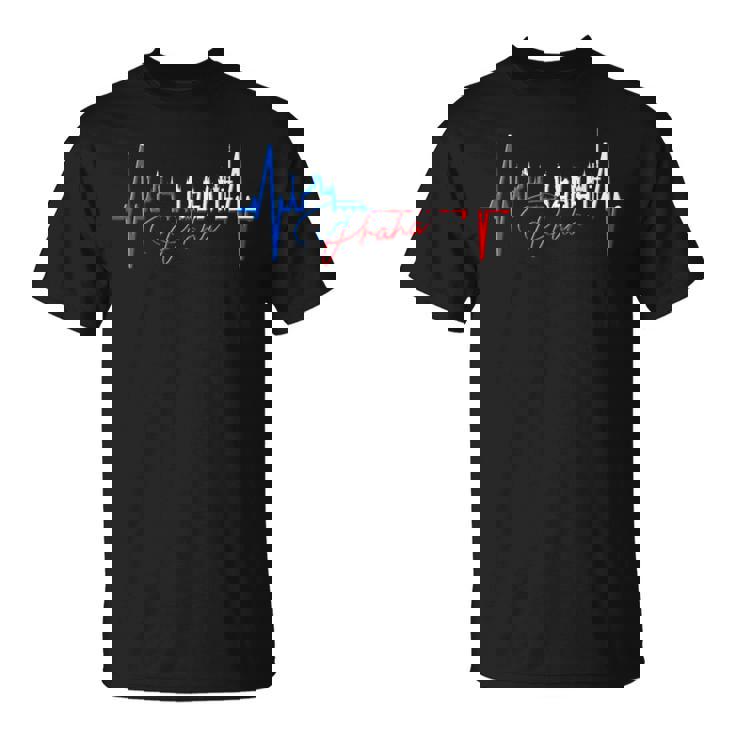 Pragakyline Latido Del Corazón República Checa Amo Praha Camiseta unisex