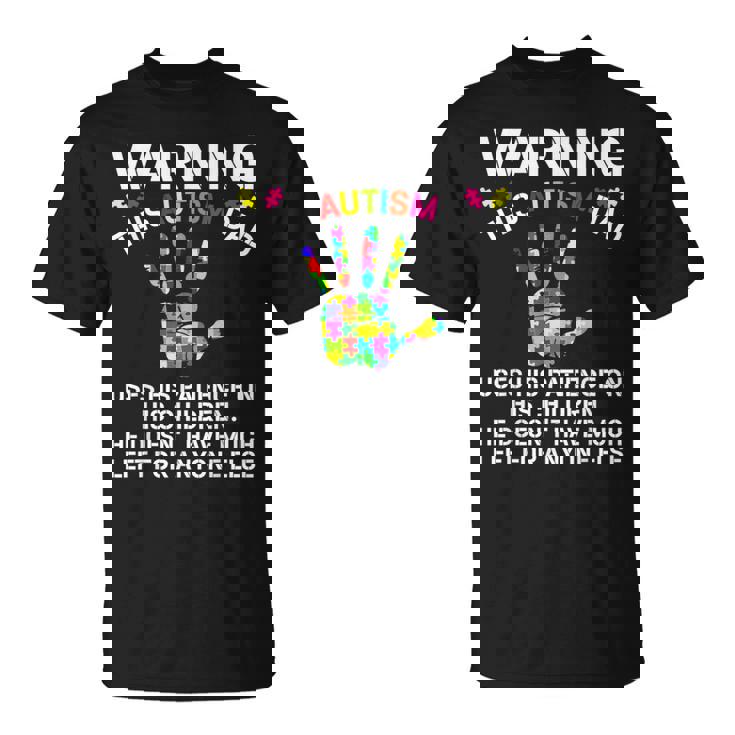 Proud Autism Dad Awareness Father Day Autistic Son Daughter T-Shirt
