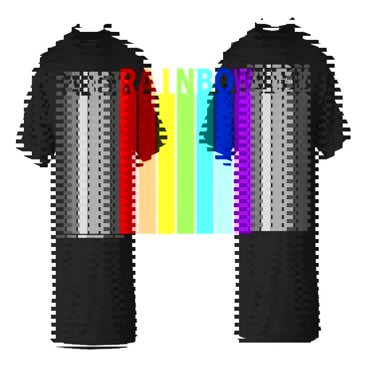 Rainbow レインボー《虹 カラー》【デザインアート】文字 7色 カラフル Tシャツ